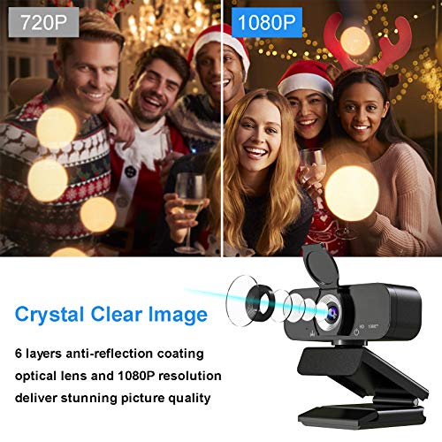 Webcam HD 1080P with Stereo Microphone for Laptop Desktop Computer USB Cameras Video Web Cam Pro Streaming Webcams for… - Image 2