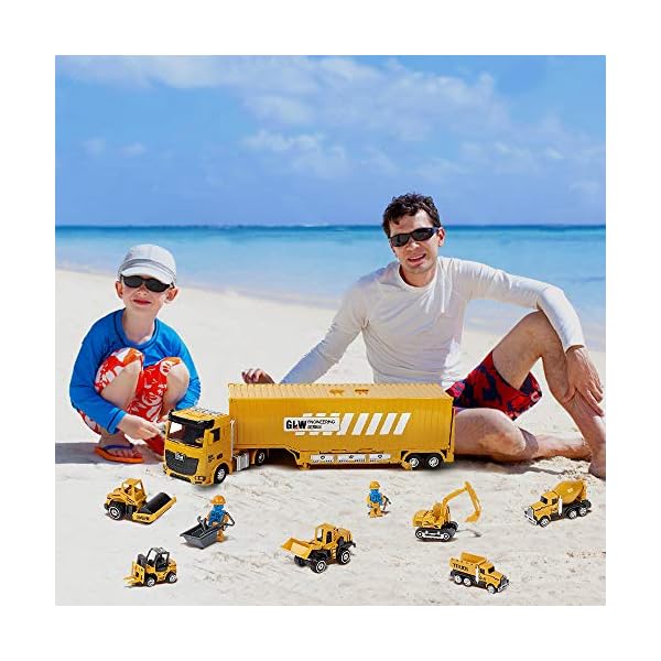 OR OR TU Construction Truck Car Toy Set for Boys with Sounds Lights Effects Kids Engineering Vehicle Playset Crane…