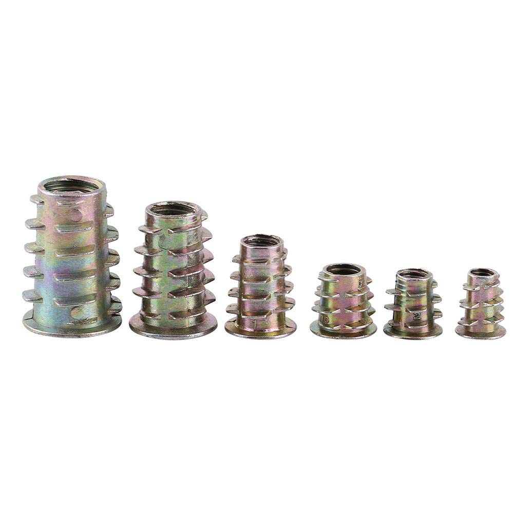 Pack of 50 Hex Drive Threaded Insert Nuts Assortment Furniture Screw in Nut Bolt Fastener Connector M4/M5/M6/M8/M10 Zinc Alloy