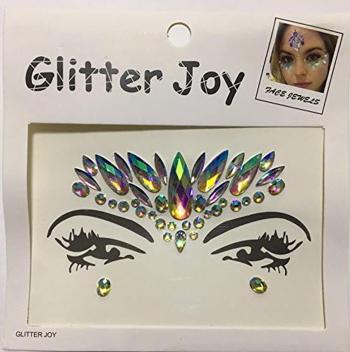 Festival Wedding Hen Glitter Joy Face Gems Temporary Tattoo Jewel Diamante Bindi Fusion Headpiece Body Jewellery Art Black Pink Clear Eyes (GJ 04)