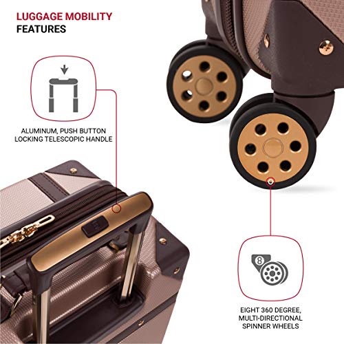 SwissGear 7739 Hardside Luggage Trunk with Spinner Wheels, Blush, Carry