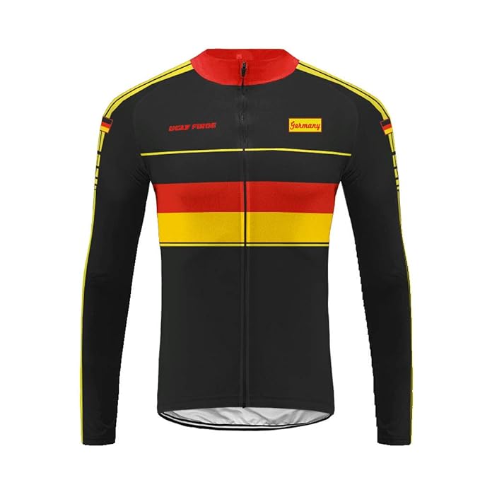 Uglyforg 2019 Nationalflagge Design Farbabstimmung der Flagge Radtrikot Set Herren Langarm Fahrradbekleidung Radfahren Set Kl