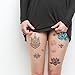 Tattify Assorted Lotus Flower Temporary Tattoos - Body, Mind and Spirit (Complete Set of 18 Tattoos - 2 of each Set) - Individual Styles Available - Fashionable Temporary Tattoos