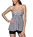 KAEHONY COCO Women's Bikini Sexy Tankini with Retro Stripe Two Pieces Swimsuit Sets