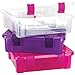 Creative Options File Tub Scrapbooking Storage Box, Clear, Magenta