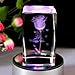 Graces Dawn® 3D Laser Etched Crystal Rotating Rose with 7-led Colorful Lights