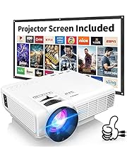 Latest Upgrade 7500Lumens Mini Projector for Outdoor Movies, Full HD 1080P 170" Display Supported, PS4,TV Stick, Smartphone, USB, SD Card Supported