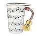 Giftgarden 13.5 oz White Coffee Mug with Lid Ceramic Cup 3D Guitar Music Notes Style for Water Milk Tea Drink 400ML Mugs Mothers Day Gift
