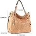 WISHESGEM Women Handbags PU Leather Tote Shoulder Bags Satchel Zipper Cross Body Bags Apricot