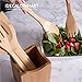 MEGALOWMART 7 Piece Natural Bamboo Wood Kitchen Utensils & Holder Set