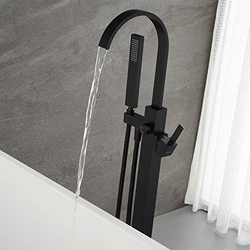 Artiqua Freestanding Bathtub Faucet Tub Filler Black Floor Mount Single