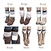 Voberry Women's Jacquard Crochet Knitted Boot Cuffs Toppers Leg Warmers Socks (Brown)