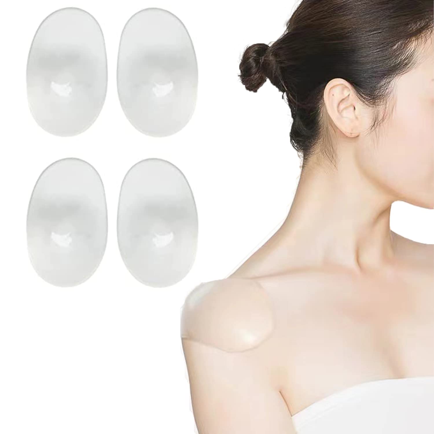 2 Pairs Of Transparent Silicone Shoulder Supports, Lightweight & Breathable Enhancement Pads, Reusable Inserts For Women's Clothing And Blazers, Universal Fit For Various Garments