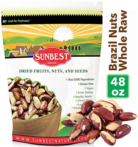Sunbest Natural - Whole Brazil Nuts, 48 oz (3 lbs) - Distinct and Superior to Organic | Non-GMO | Vegan | Paleo | Keto Friendly | Kosher | Resealable Bag for Freshness - 48 oz (3 lbs) - Thumbnail 7