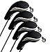 Andux Golf Hybrid Club Head Covers Set Of 4 Interchangeable No. Tag MT/HY06 (Black/silver)