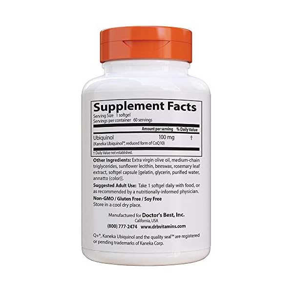 Doctor's Best Ubiquinol with Kaneka QH, Non-GMO, Gluten Free ...