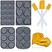 Pashosh 9 Pcs Silicone Baking Molds Set For Cupcakes Muffin Pan Candy Jelly, Chocolate, Frozen yogurt. Non-Stick Microwave Safe, Clean By Dishwasher. Baking Has Never Been Easier And Enjoyable