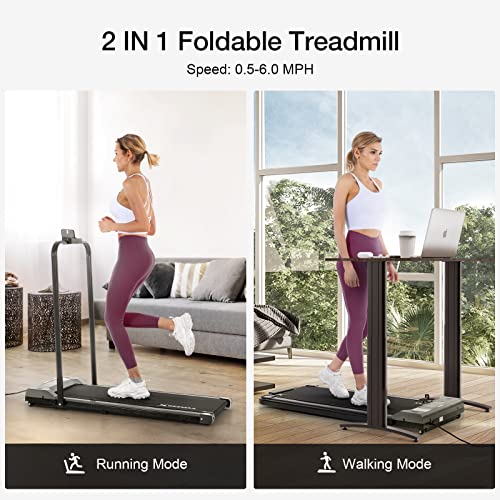 GEEMAX 2 in 1 Under Desk Treadmill, Foldable Compact Treadmill for