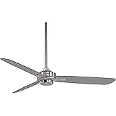 MINKA-AIRE F727-BN/SL Rudolph 52" 3-Blade Ceiling Fan in Brushed Nickel Finish with Silver Blades