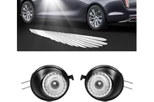 MKRLSTKM 2Pcs Side Mirror Logo LED Welcome Light Projector Door Light Floor Light Accessories Suitable for Cadillac ATS 2013-2019 CTS 2014-2019 CT4 2019-2024 CT5 2019-2023 CT6 2016-2022