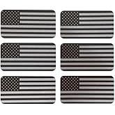 6 pcs Reflective USA Stealthy Flag Hard Hat Stickers, Black Ops Hardhat Decals | Tactical Morale Military Gear Labels | USA American Flag Helmet Toolbox