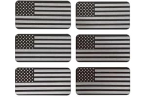 NTICKER 6 pcs Reflective USA Stealthy Flag Hard Hat Stickers, Black Ops Hardhat Decals | Tactical Morale Military Gear Labels | USA American Flag Helmet Toolbox