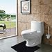 VDOMUS Contour Bath Rug, Soft Shaggy U-Shaped Toilet Floor Mat Bathroom Carpet, 19.5 X 19.5 inches - Black