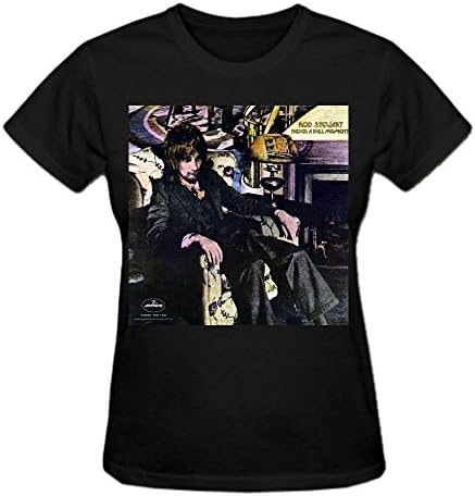 Rod Stewart Never A Dull Moment Pure Cotton Funny Tee Shirts For Women Crew Neck Black
