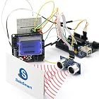 SainSmart Lernpaket Entwicklungsboard Starter Kits (No.822) + Graphic LCD4884 Shield + Prototype Shield (with Breadboard Jump Wires) + HC-SR04 Ultrasonic Distance Sensor For Arduino UNO Mega2560 1280 Duemilanove R3 AVR ATMEL