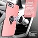 iPhone 8 Plus Case, iPhone 7 Plus Case with Ring Holder Kickstand, 360°Adjustable Ring Grip Stand Work with Magnetic Car Mount Anti-Fingerprint Slim Cover for Apple iPhone 8P 5.5 inch - Pink
