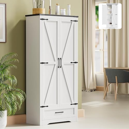 UNKKS Alacenas para Cocina,Muebles para Cocina Modernos,Bufetera Mueble con Cajones,Gran Capacidad Almacenamiento con Divisiones Ajustables,para Cocinas Domésticas 80X40X180CM