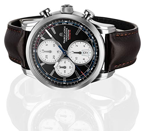 Maurice-Lacroix-Pontos-Chronographe-Automatique-Herren-Armbanduhr-Chronograph-Automatik-mit-braunem-Lederband-PT6288-SS001-330-2