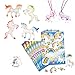 Unicorn Party Favors For 12 - Unicorn Necklaces (12), Unicorn Stickers (12 Sheets), Unicorn Figures (12) and a Birthday Sticker