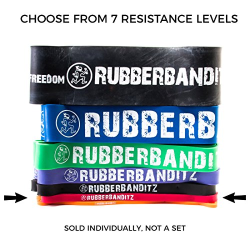 Rubberbanditz CrossFit Pull Up Band #2 Medium/Red 20-35lb/9-16kg with Pullup PDF Use for Pull Ups Assistance Muscle Ups Calisthenics CrossFit Powerlifting Stretching Street Workouts Full-Body Workouts