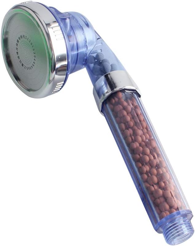 Aikesi High Pressure Shower Head Handheld Ionic Filter 3 Way Mode, 30% Water Saving Additional Replaceable Stone size 23 * 8cm (blue)
