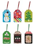 Pack of 36 Christmas Gift Tags - 6 Different Designs Xmas Gifting Tags