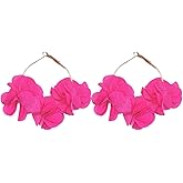 Colorful Flower Earrings White Floral Camellia Hoop Earrings Trendy Elegant Camellia Huggie Earrings Flower Jewelry Gift For Women
