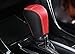 Salusy Black and Red Genuine Leather Shift Gear Knob Cover For Honda Civic/Civic Coupe 2016 2017 2018 2019/Honda Civic Hatchback 2017 2018 2019