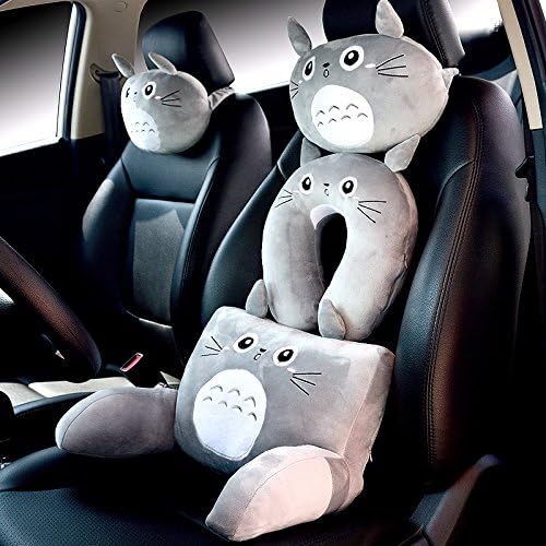 zhpjjlyhtq Car neck pillow Chinchilla car headrest lumbar pillow u-shaped pillow three-piece wholesale Car seat anime,U pillow 32X32X10cm