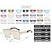 JOJO'S SECRET Oversized Square Sunglasses Metal Frame Flat Top Sunglasses JS009 (Gold/Transparent Red+Gold/Pink, 2.48)