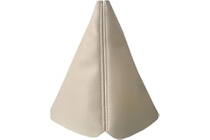 BaiyoouAuto Universal Car Shift Knob Boot Dust Cover, Shift Boot Cover, Made of Khaki Pu Leather with Khaki Seams (Khaki)