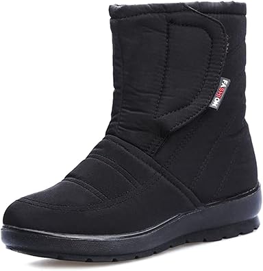 women comfy warm waterproof suede hook loop ankle boots