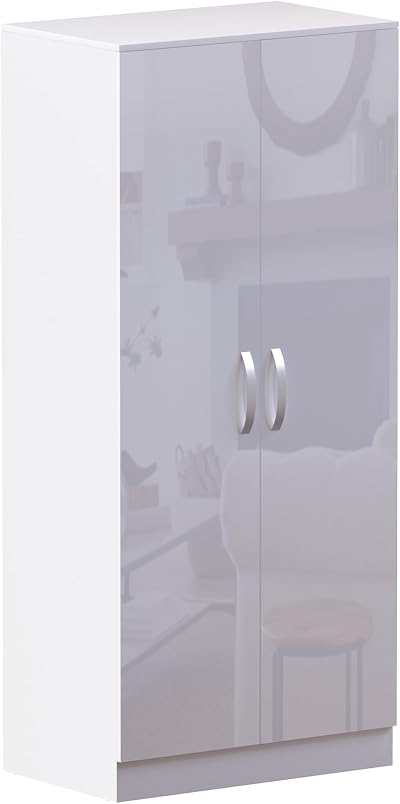 Vida Designs High Gloss White 2 Door Wardrobe 76cm W x 170cm H