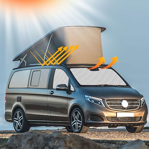 Opaltool Interior Car Sun Visor Suitable for Mercedes-Benz VITO III W447/Viano 2014-2022, 10pcs Foldable Interior Windshield Covers for More Privacy and Better Temperature Control