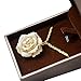 DEFAITH Real Rose Pendant Necklace 24K Gold Dipped, Best Gifts for her Wife Girlfriend Mother Women for Anniversary Valentine's Day Birthday