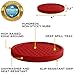 Large Drink Coasters - Absorbs Moisture and Prevents Table Damage, Modern Red Rubber Coaster with Non-Slip Bottom for Drinking Glasses, 6 Pack