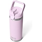 YETI Rambler 18 oz Bottle, Vacuum Insulated, Stainless Steel with Straw Cap, Cherry Blossom