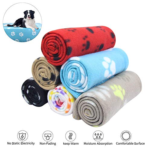 image for AK KYC 6 Pack Mixed Puppy Blanket Cushion Dog Cat Fleece Blankets Pet 