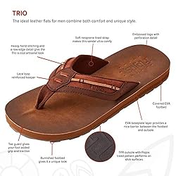 Flojos Men's Trio Flip-Flop, Brown, 8