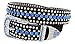 Ladies Western Rhinestone Bling Cowgirl Belt (Blue, XXL(40